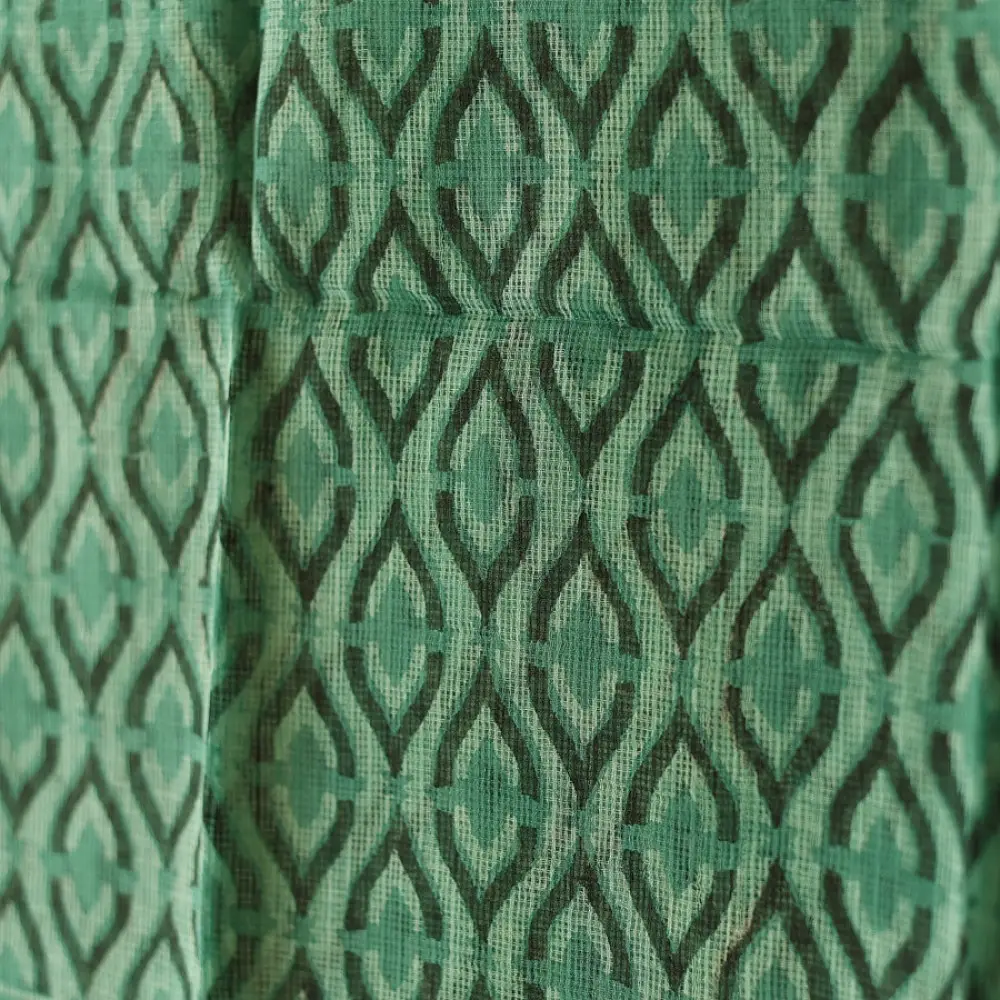 shop Block Printed - Kota Doria Cotton Dupatta 