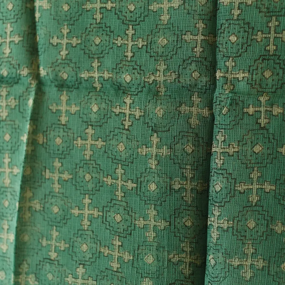 shop Block Printed Pure Kota Doria Cotton Dupatta 