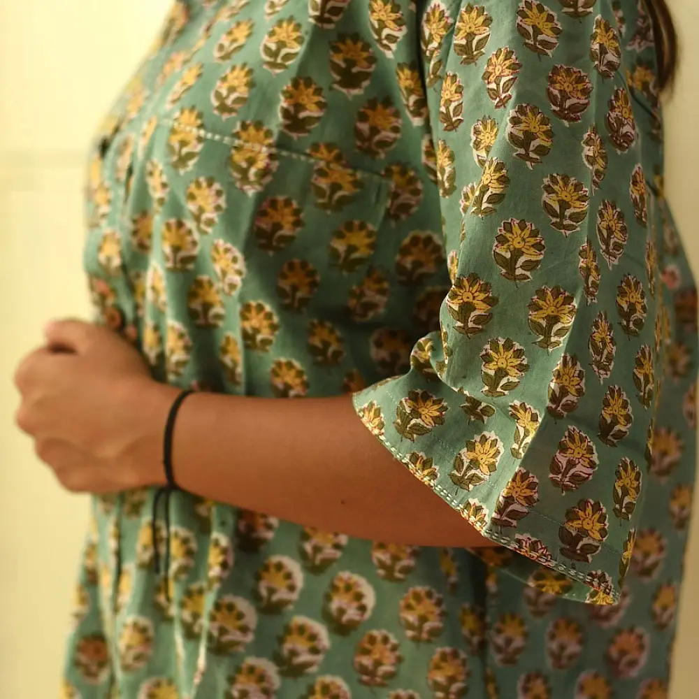 Shop block printed cotton Green Shirt