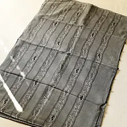 Block Printed Kota Cotton | Hand Embroidered Grey Saree