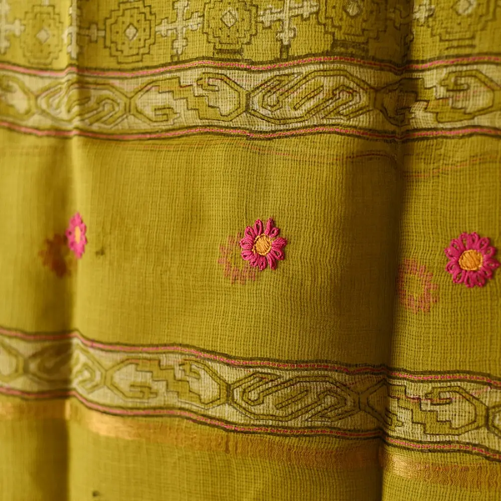shop Block Printed Pure Kota Doria Cotton Dupatta 