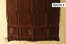 Block Printed Kota Cotton ✜ Embroidered Dupatta - Maroon ( Two Options )