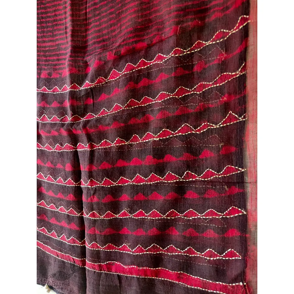 shop Block Printed Kota Cotton ✜ Embroidered Stole