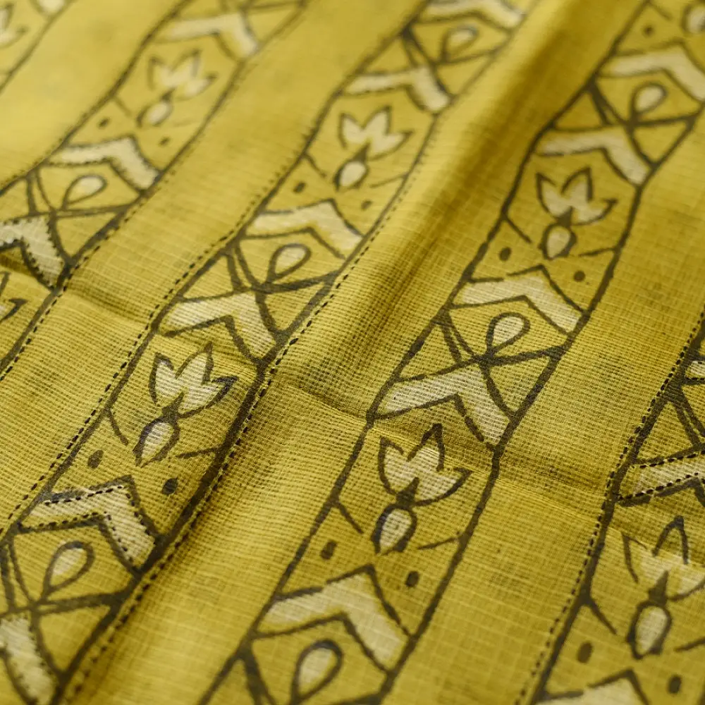 shop Block Printed Kota Cotton | Hand Embroidered Saree - Two options