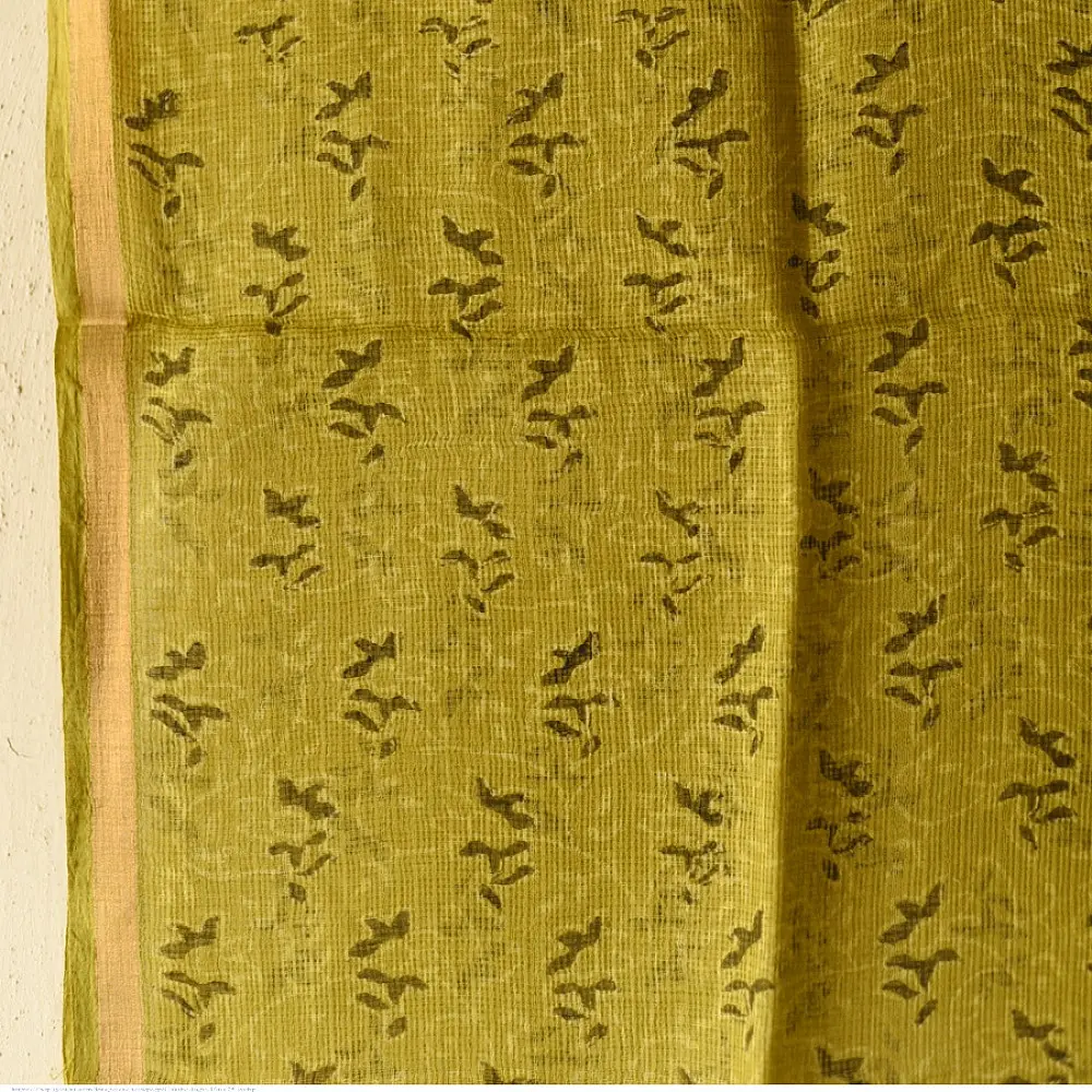 shop Block Printed - Handwoven Kota Doria Cotton Dupatta 