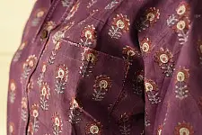 Sanganeri Shirt ✯ Pure Cotton - Block Printed Purple Shirt