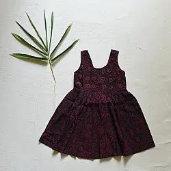 Little Karigari | Pure Cotton Embroidered - Black Frock for Girls