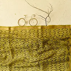 Block Printed Kota Cotton | Soft Kota Doria Cotton Dupatta - Yellow