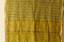 Block Printed Kota Cotton | Soft Kota Doria Cotton Dupatta - Yellow