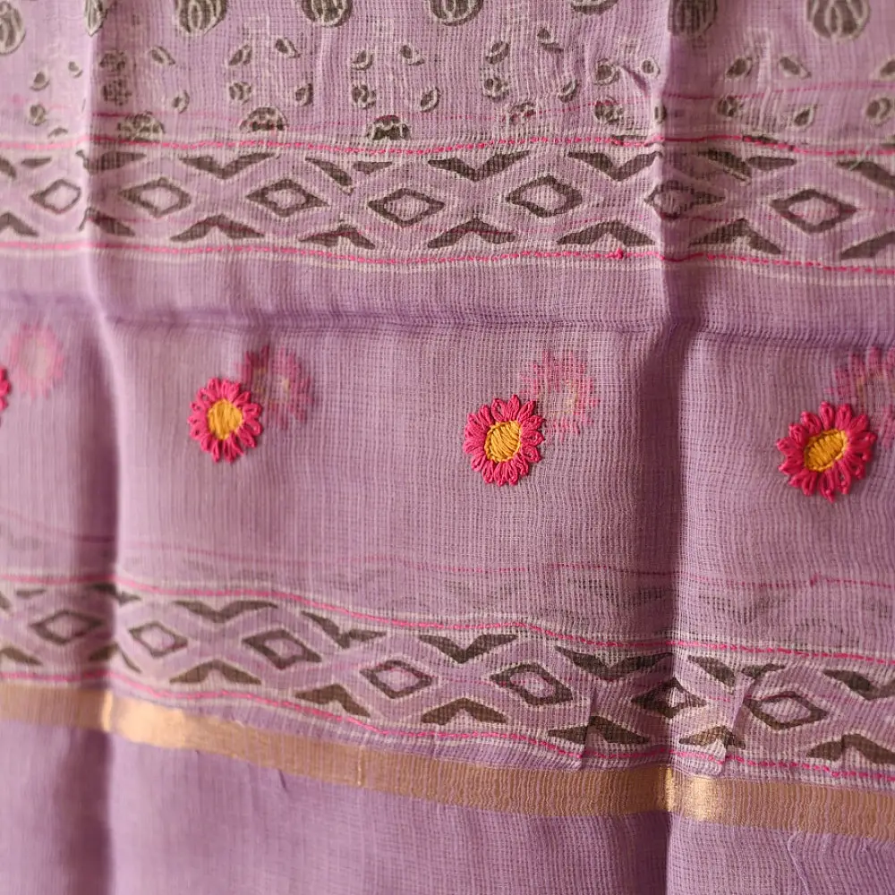 shop Block Printed Kota Doria Cotton Dupatta