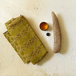 Block Printed Kota Cotton | Hand Embroidered Saree With Blouse Piece