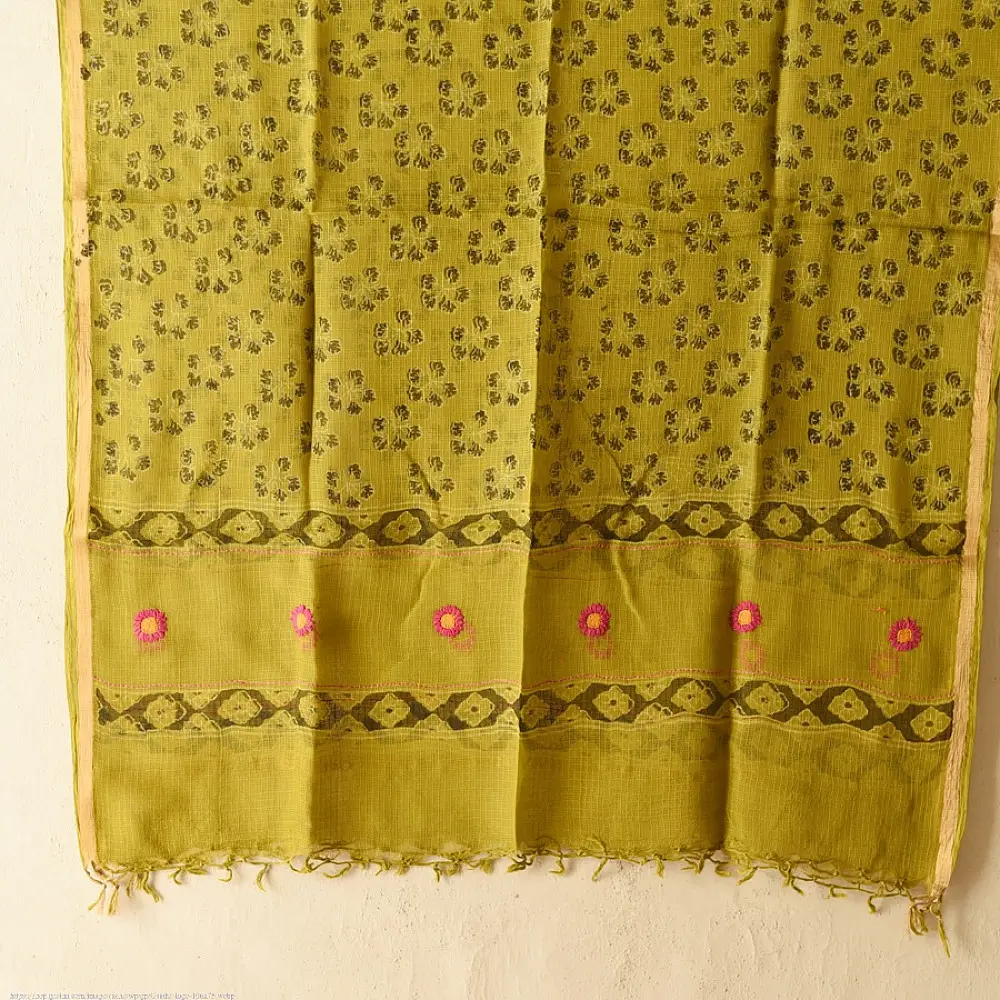 shop Block Printed Soft Kota Doria Cotton Dupatta 