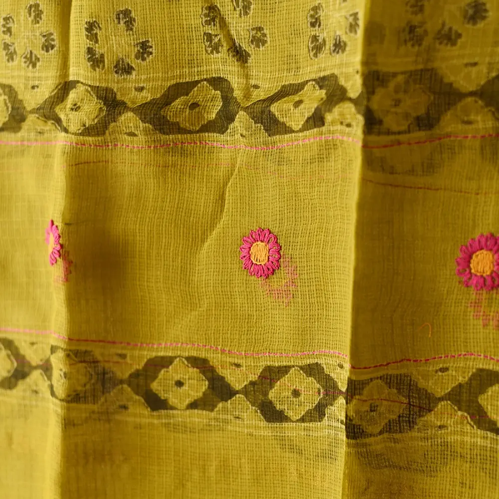 shop Block Printed Soft Kota Doria Cotton Dupatta 