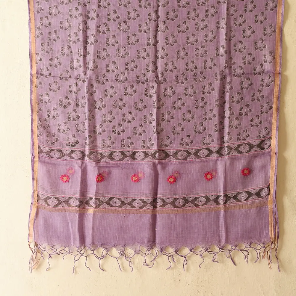 shop Block Printed Soft Kota Doria Cotton Dupatta 