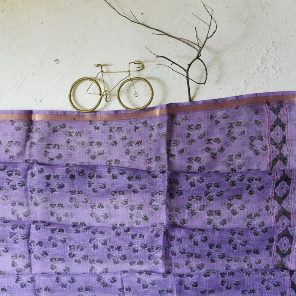 shop Block Printed Soft Kota Doria Cotton Dupatta 
