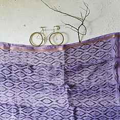 Block Printed Kota Cotton | Kota Doria Purple Dupatta 
