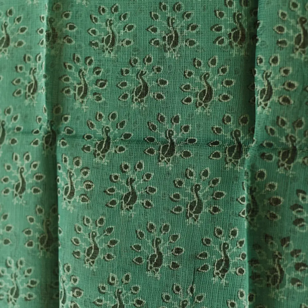 shop Block Printed Soft Kota Doria Cotton Dupatta - Two Options