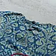 blue pure cotton girls frock with floral print pink piping and embroidered details
