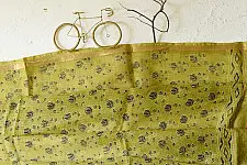 Block Printed Kota Cotton | Kota Doria Dupatta - Mustard Yellow