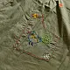 olive green pure cotton girls frock with pintucks floral embroidery and embroidered patch pockets