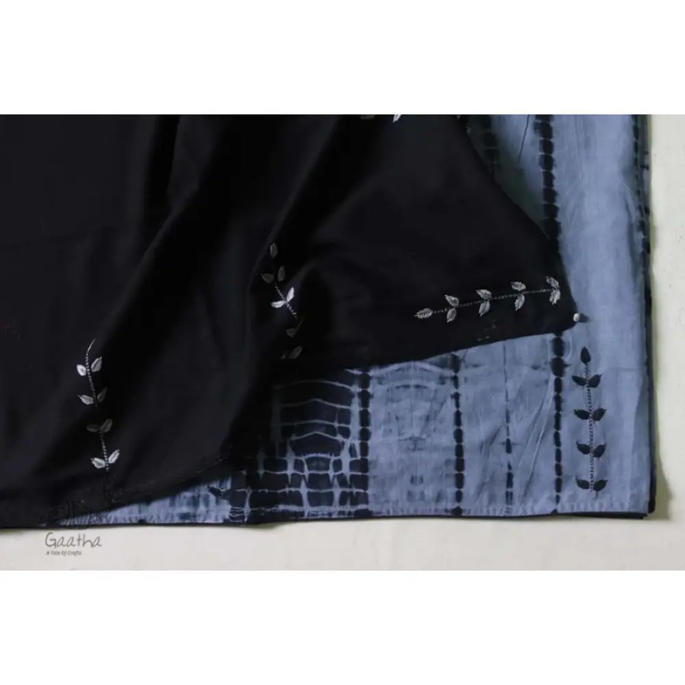 नखराली | Nakharali ✼ Embroidered Cotton Shibori Saree | 4