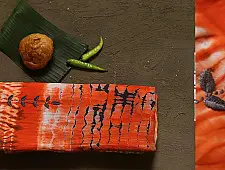 नखराली | Nakharali ✼ Embroidered Cotton Shibori Saree | 1