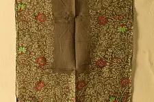 Block Printed Kota Cotton ✜ Embroidered Stole - Mehndi Green