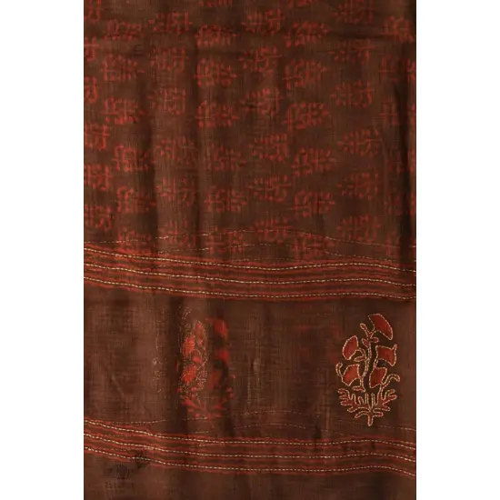 shop Block Printed Kota Cotton ✜ Embroidered Stole