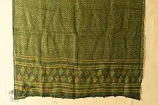 Block Printed Kota Cotton ✜ Embroidered Dupatta - Green