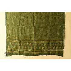 Block Printed Kota Cotton ✜ Embroidered Dupatta - Green