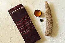 Block Printed Kota Cotton ✜ Embroidered Saree - Brown new