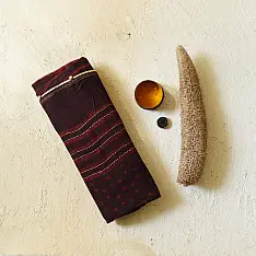 Block Printed Kota Cotton ✜ Embroidered Saree - Brown new
