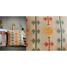  Mogra Handwoven Cotton Cushion Cover ( Single Piece - 20"x20")