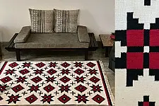 Dhurrie Ya Dil . दरी-या दिल | Madras Handwoven Cotton Punja Dhurrie ( Size Options Available )
