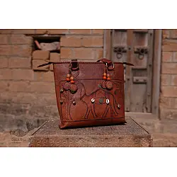 Tunes From the Duens ⌘  Leather Handbag With Jatt Embroidery ⌘ 2