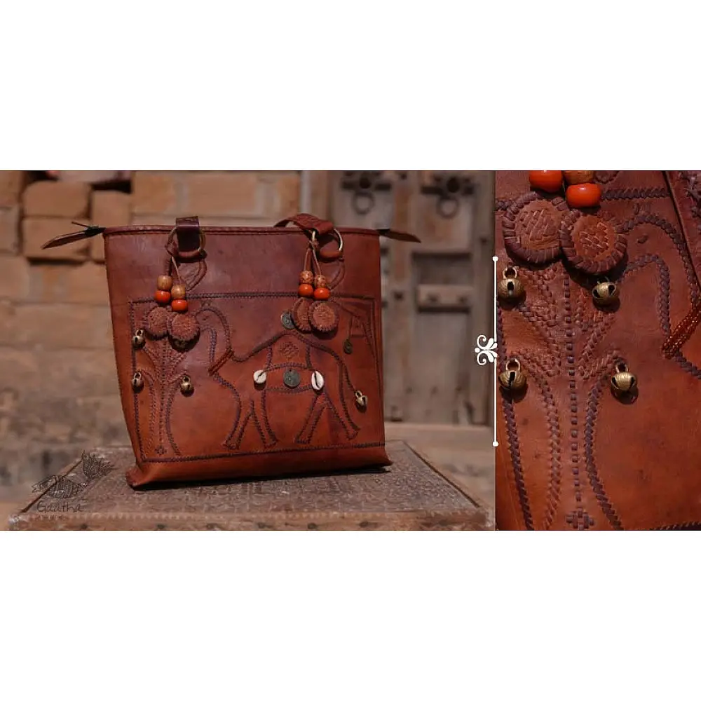 Tunes From the Duens ⌘  Leather Handbag With Jatt Embroidery ⌘ 2
