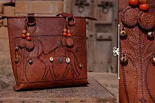 Tunes From the Duens ⌘  Leather Handbag With Jatt Embroidery ⌘ 2