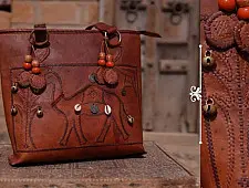 Tunes From the Duens ⌘  Leather Handbag With Jatt Embroidery ⌘ 2