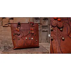 Tunes From the Duens ⌘  Leather Handbag With Jatt Embroidery ⌘ 2