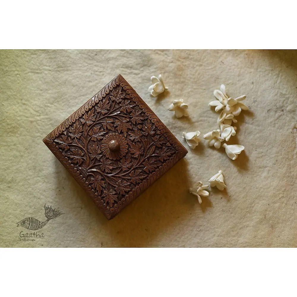 buy Wood Carving ~ Walnut Wood Dry Fruit Box
