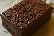 Surajmukhi Wood Carving ~ Walnut Wood Box