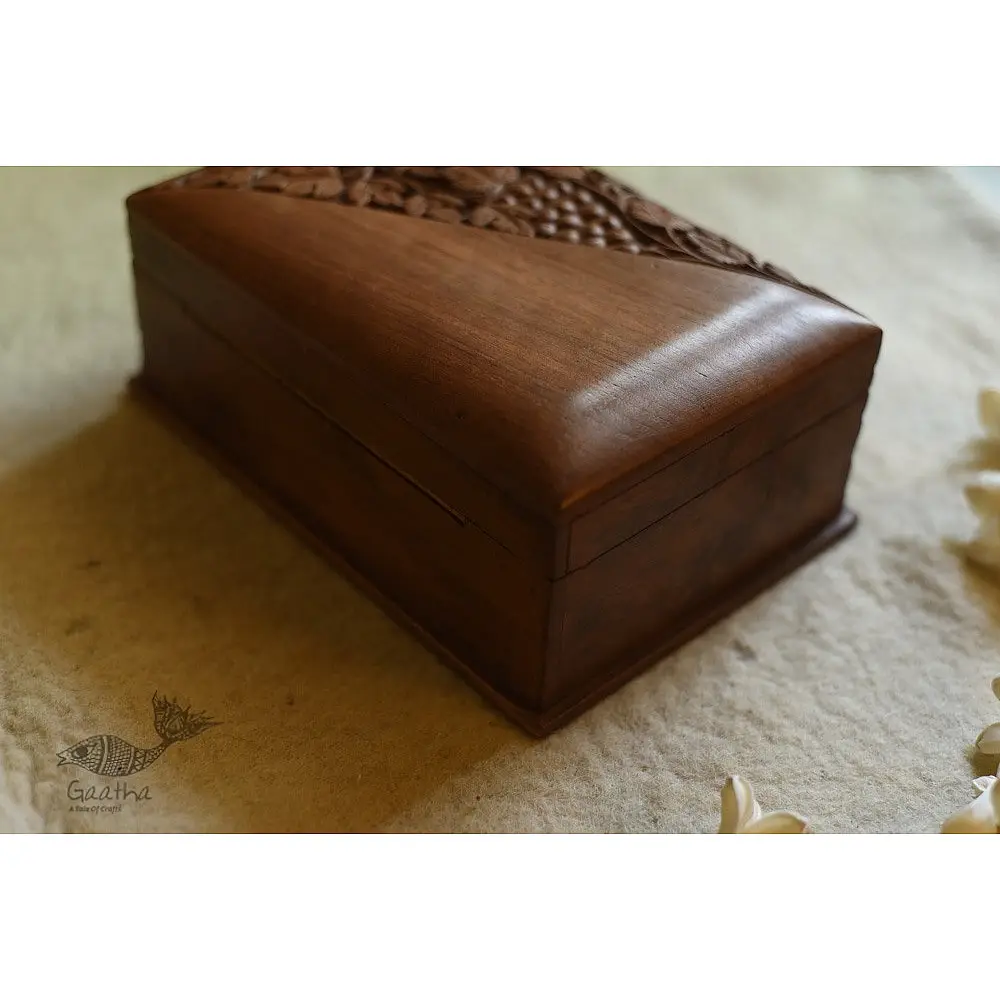 shop Grapes Wood Carving ~ Walnut wood box