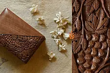 Grapes Wood Carving ~ Walnut wood box