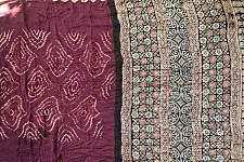 Arundhati | Modal Silk Ajrakh Tie & Dye Saree - Violet 