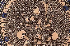 Mata ni Pachedi Painting - Goddess Saraswati