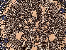 Mata ni Pachedi Painting - Goddess Saraswati