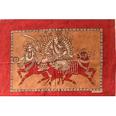 Mata ni Pachedi Painting - Mahishasura Mardini