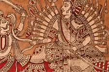 Mata ni Pachedi Painting - Mahishasura Mardini