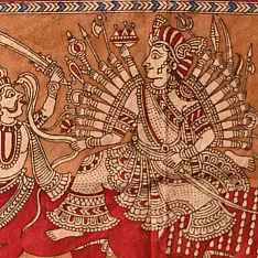 Mata ni Pachedi Painting - Mahishasura Mardini