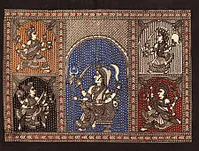 Sacred cloth of the Goddess - Panch Avtar ( 15" X 18" )
